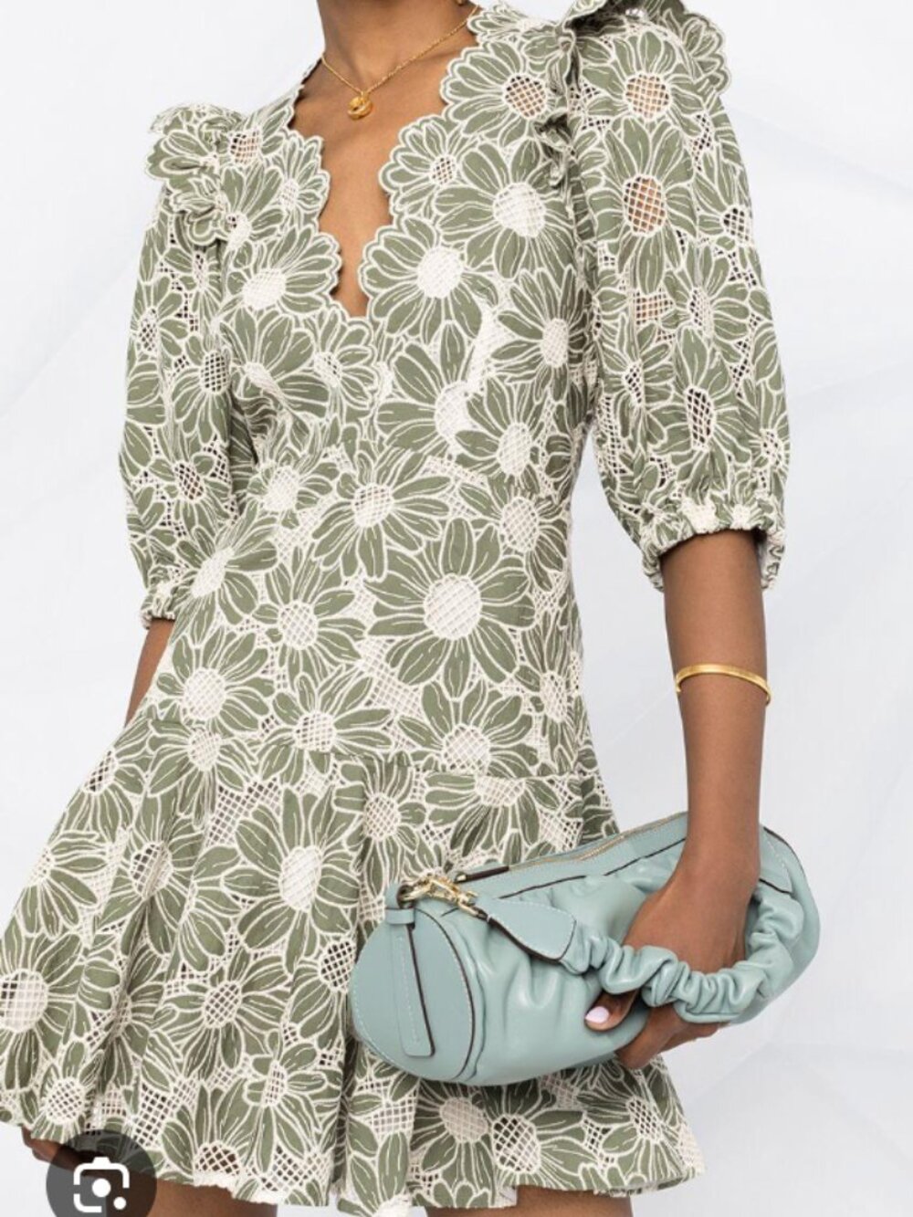 Sandro Floral Open-Knit Mini Dress size 36 Small